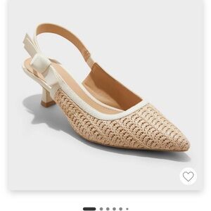 NWT Milan Raffia Slingback Heels